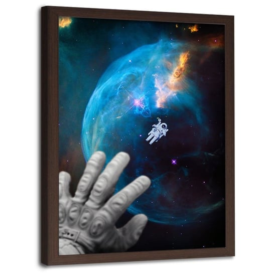 Plakat w ramie brązowej FEEBY Przywitanie kosmonautów, 70x100 cm Feeby