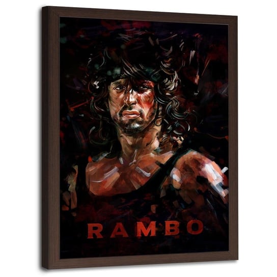 Plakat w ramie brązowej FEEBY Rambo, 70x100 cm Feeby