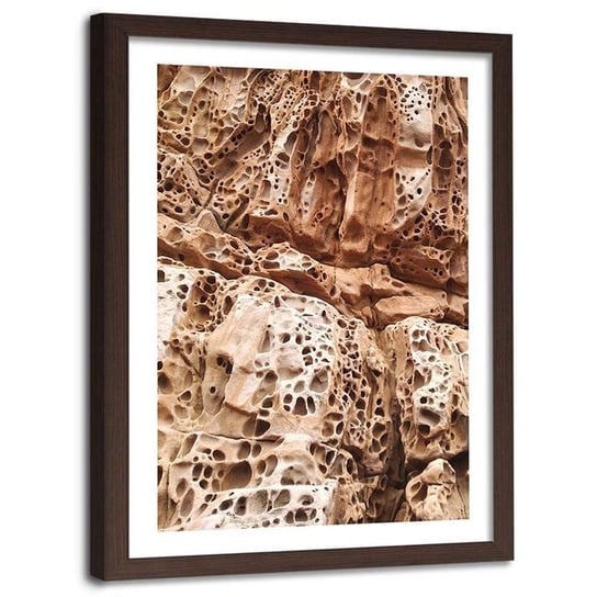 Plakat w ramie brązowej Feeby, Skały erozja 21x30 cm Feeby
