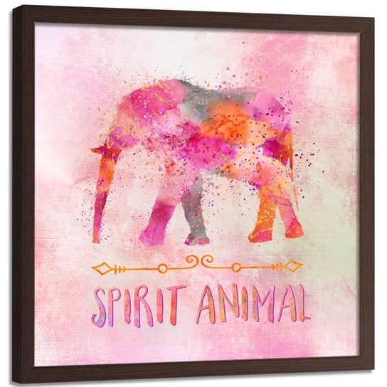 Plakat w ramie brązowej FEEBY Spirit animal, 60x60 cm Feeby