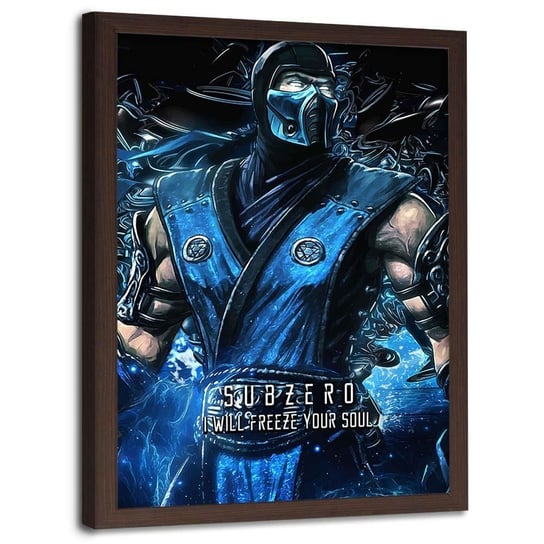 Plakat w ramie brązowej FEEBY Subzero postać z gry, 50x70 cm Feeby