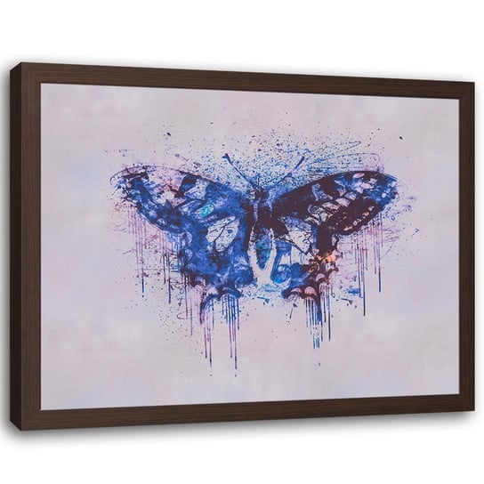 Plakat w ramie brązowej FEEBY Wielobarwny motyl, 60x40 cm Feeby