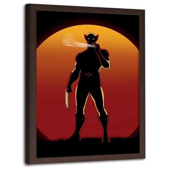Plakat w ramie brązowej FEEBY Wolverine, 70x100 cm Feeby
