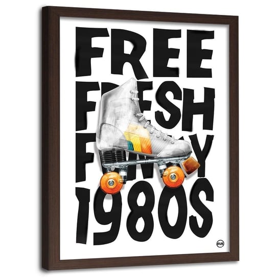 Plakat w ramie brązowej FEEBY Wrotki wolności, 40x60 cm Feeby