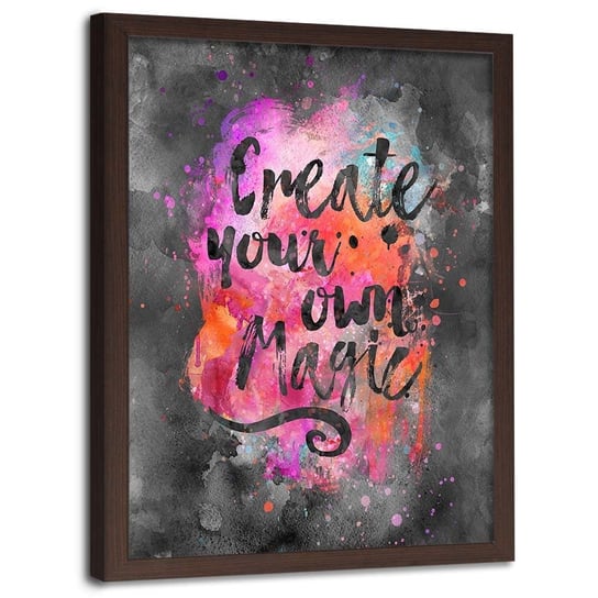 Plakat w ramie brązowej, Your own magic - 70x100 Feeby