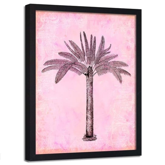 Plakat w ramie czarnej, Abstrakcyjna palma - 70x100 Feeby