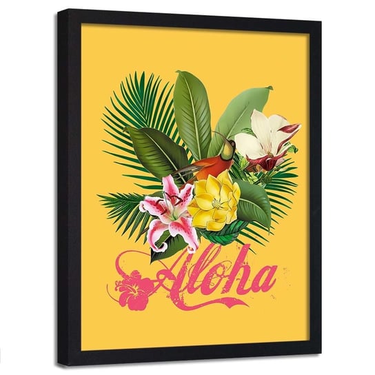 Plakat w ramie czarnej, Aloha - 50x70 Feeby