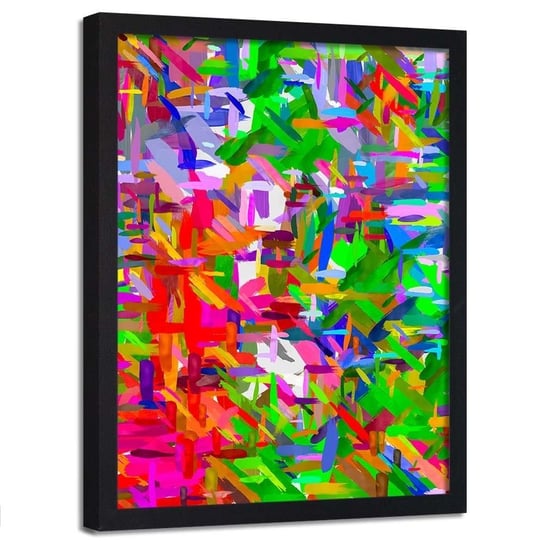 Plakat w ramie czarnej FEEBY Abstrakcja kolory, 50x70 cm Feeby