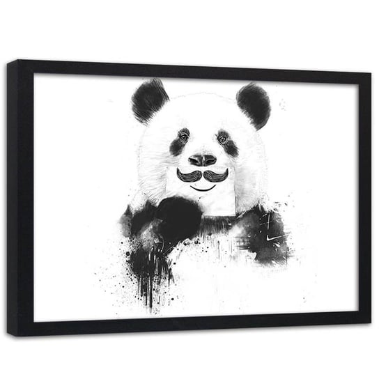 Plakat w ramie czarnej Feeby, abstrakcyjny portret panda 70x50 cm Feeby