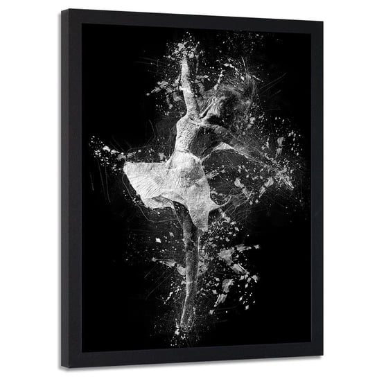 Plakat w ramie czarnej FEEBY Baletnica, 40x60 cm Feeby