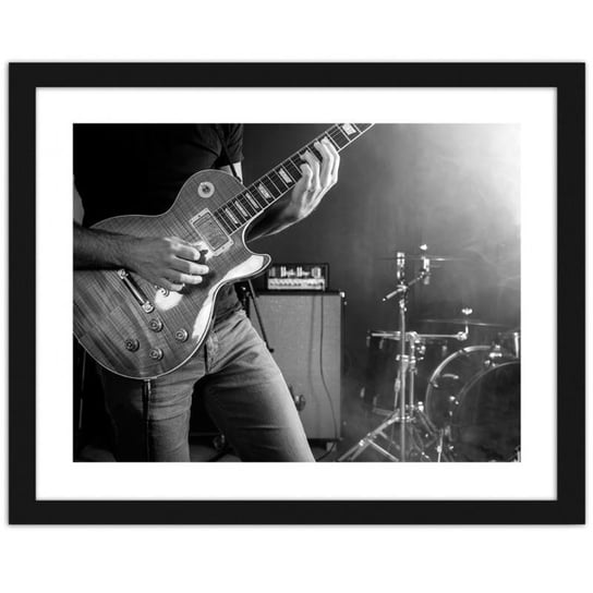 Plakat w ramie czarnej FEEBY Gitarzysta, 40x30 cm Feeby