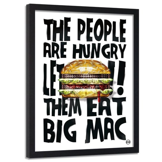 Plakat w ramie czarnej FEEBY Hamburger, 40x60 cm Feeby