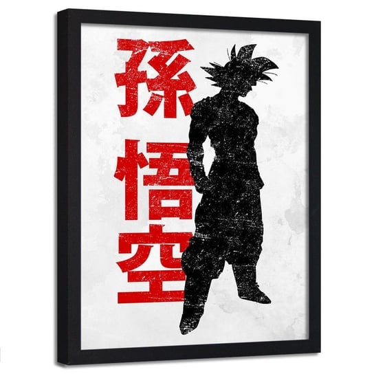 Plakat w ramie czarnej FEEBY Kontury postaci Dragon Ball, 50x70 cm Feeby