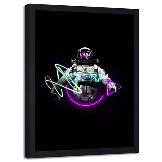 Plakat w ramie czarnej FEEBY Kosmiczne neony, 50x70 cm Feeby