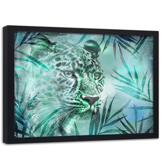 Plakat w ramie czarnej FEEBY Leopard, abstrakcja, 70x50 cm Feeby
