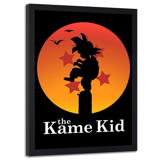 Plakat w ramie czarnej FEEBY Manga dragon kid, 50x70 cm Feeby
