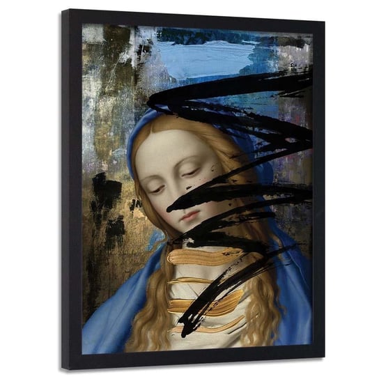 Plakat w ramie czarnej FEEBY Matka boska portret, 40x60 cm Feeby