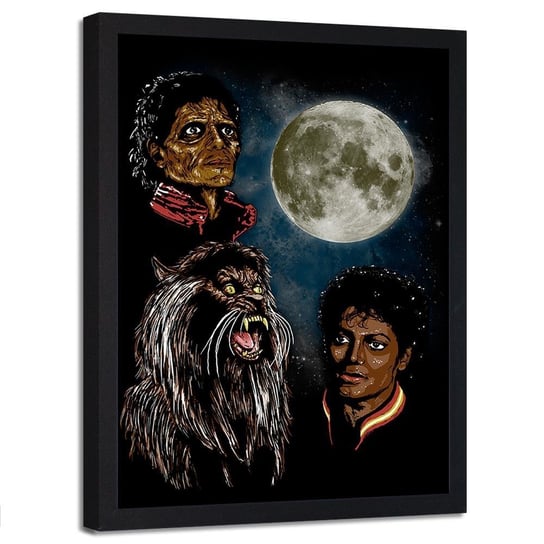 Plakat w ramie czarnej FEEBY Michael Jackson, 50x70 cm Feeby