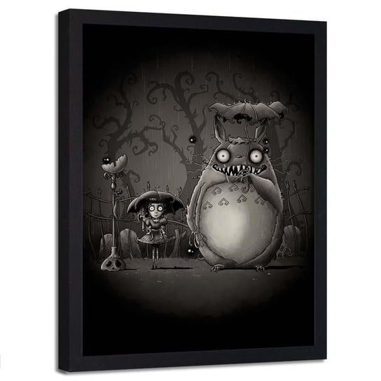 Plakat w ramie czarnej FEEBY Mój sąsiad Totoro, 40x60 cm Feeby