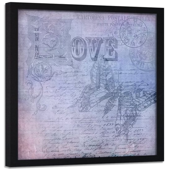 Plakat w ramie czarnej FEEBY Napis „Love”, 80x80 cm Feeby