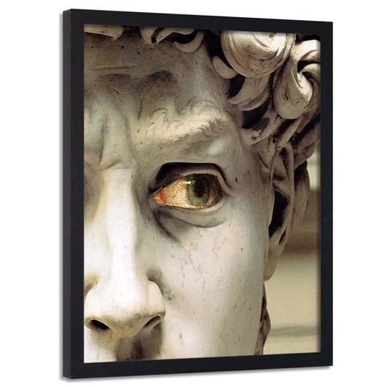 Plakat w ramie czarnej FEEBY Oko posągu abstrakcja, 70x100 cm Feeby