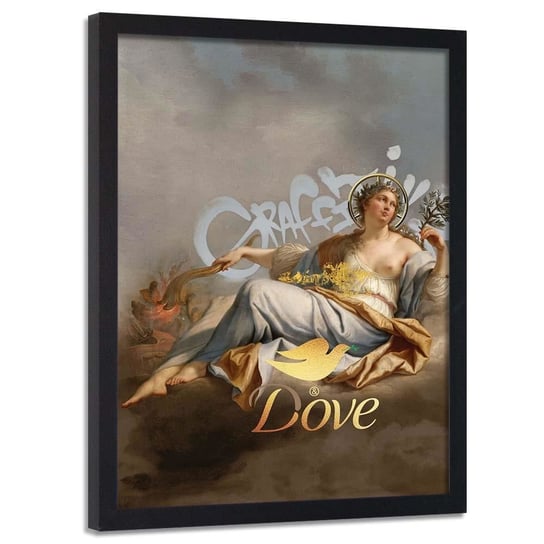 Plakat w ramie czarnej FEEBY Peace and love, 50x70 cm Feeby