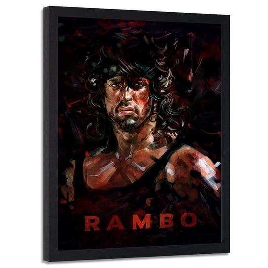 Plakat w ramie czarnej FEEBY Rambo, 70x100 cm Feeby