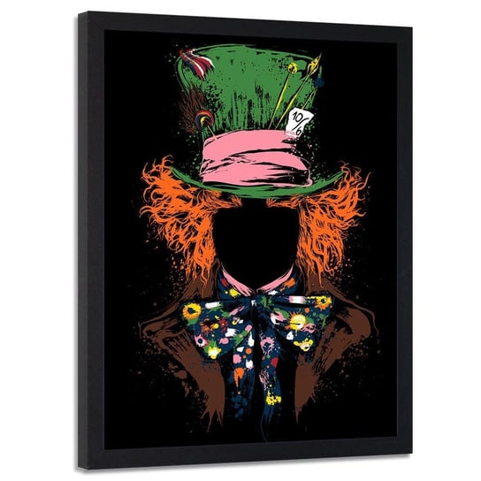 Plakat w ramie czarnej FEEBY Rudowłosy kapelusznik, 70x100 cm Feeby
