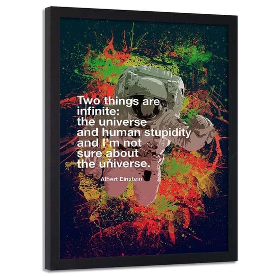 Plakat w ramie czarnej FEEBY Sentencja Einsteina, 70x100 cm Feeby