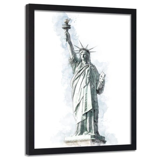 Plakat w ramie czarnej FEEBY Statua wolności, 40x60 cm Feeby