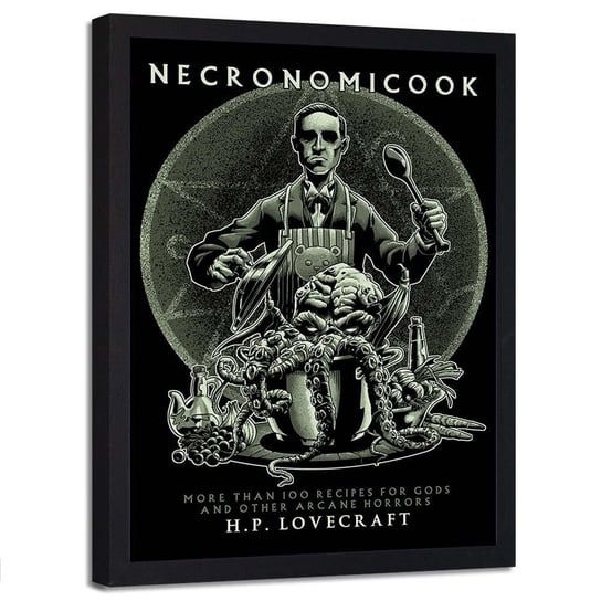 Plakat w ramie czarnej FEEBY Świat Lovecrafta, 50x70 cm Feeby