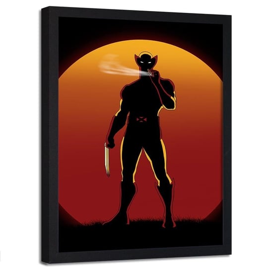 Plakat w ramie czarnej FEEBY Wolverine, 70x100 cm Feeby