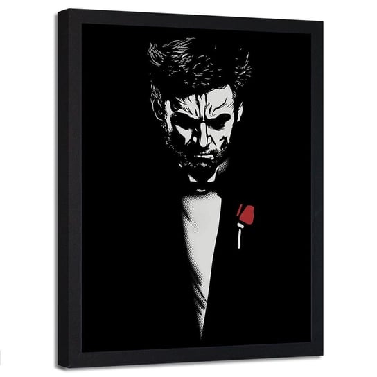 Plakat w ramie czarnej FEEBY Wolverine – portret, 50x70 cm Feeby