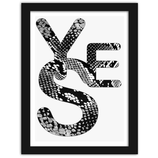 Plakat w ramie czarnej FEEBY, Yes skóra węża, 60x80 cm Feeby