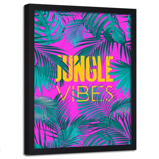 Plakat w ramie czarnej, Jungle vibes - 70x100 Feeby