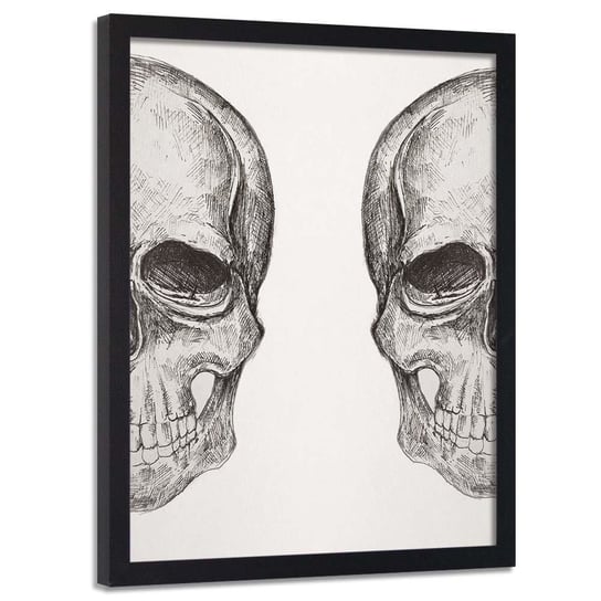 Plakat w ramie czarnej, Ludzka czaszka - 40x60 Feeby