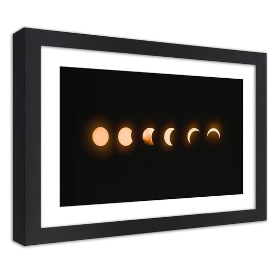 Plakat w ramie czarnej, Różne fazy księżyca 45x30 Feeby