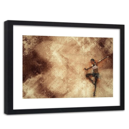 Plakat w ramie czarnej: Tańcząca dziewczynka abstrakcja, 80x120 cm Feeby