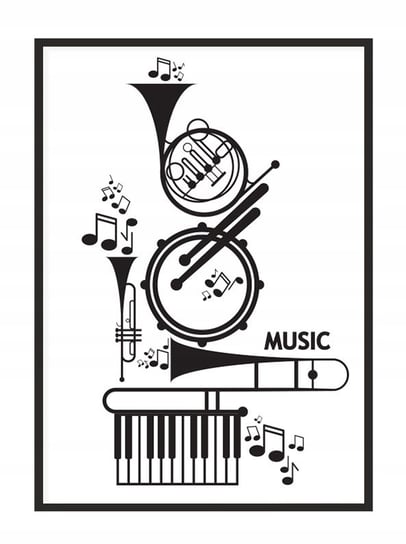 Plakat w ramie E-DRUK Muzyka, 33x43 cm e-druk