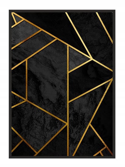 Plakat w ramie E-DRUK Złoto-czarny, 53x73 cm e-druk