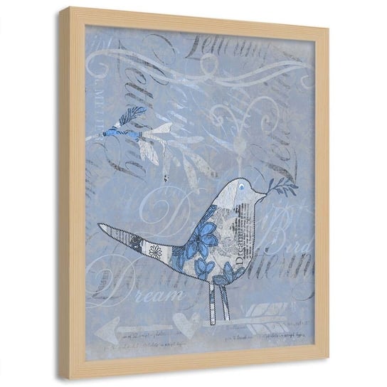 Plakat w ramie naturalnej FEEBY Abstrakcyjny ptak, 50x70 cm Feeby