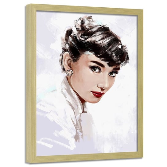 Plakat w ramie naturalnej FEEBY Audrey Hepburn, 70x100 cm Feeby