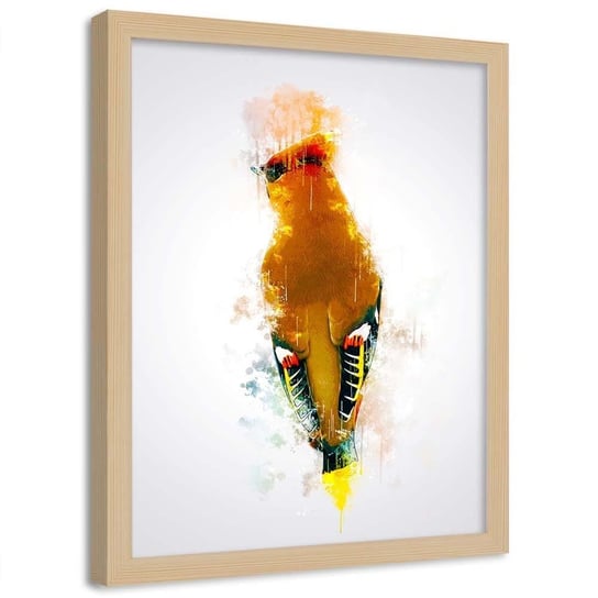 Plakat w ramie naturalnej FEEBY Brązowy ptak, 50x70 cm Feeby