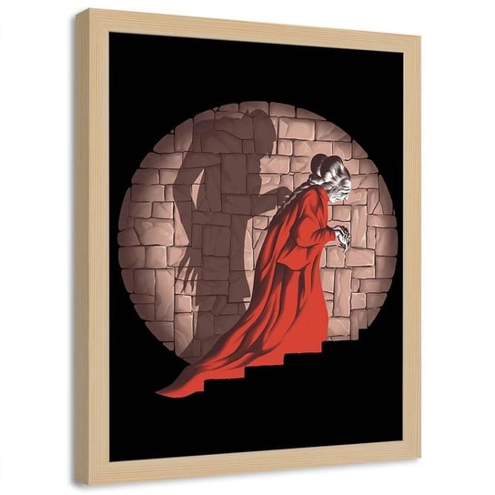 Plakat w ramie naturalnej FEEBY Cień wampira, 40x60 cm Feeby