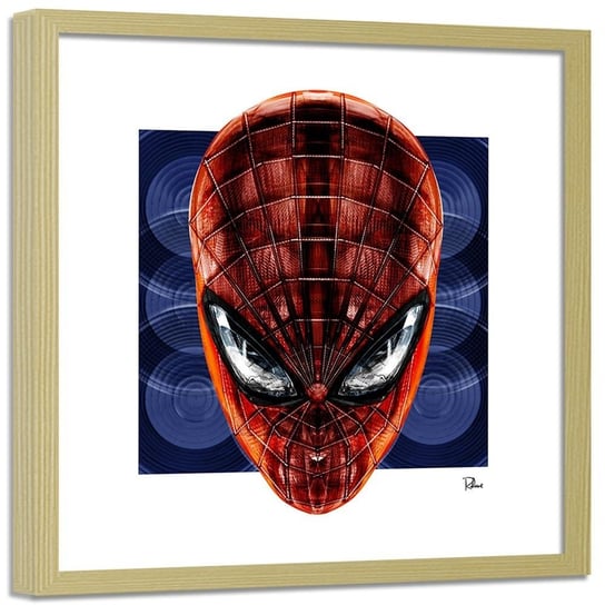 Plakat w ramie naturalnej FEEBY Człowiek pająk, 40x40 cm Feeby