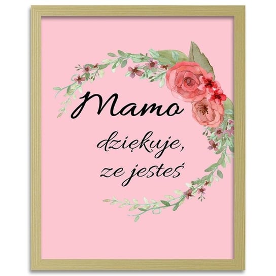 Plakat w ramie naturalnej FEEBY Dla Mamy 2, 80x120 cm Feeby