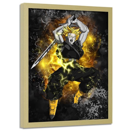 Plakat w ramie naturalnej FEEBY Dragon Ball 3, 70x100 cm Feeby