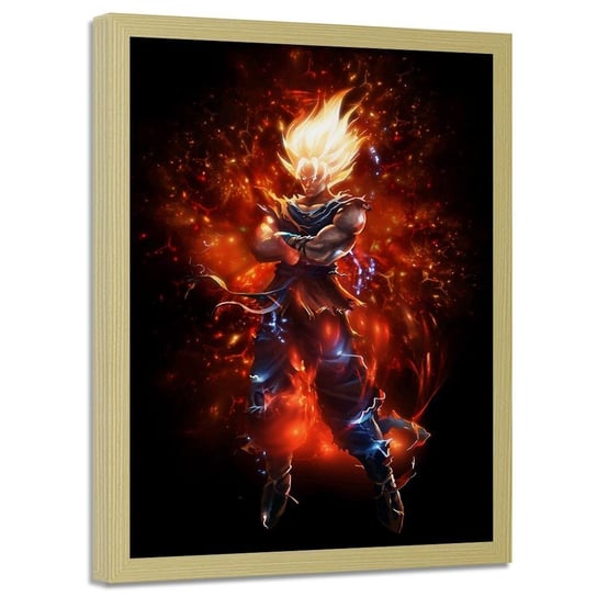 Plakat w ramie naturalnej FEEBY Dragon Ball 5, 40x60 cm Feeby