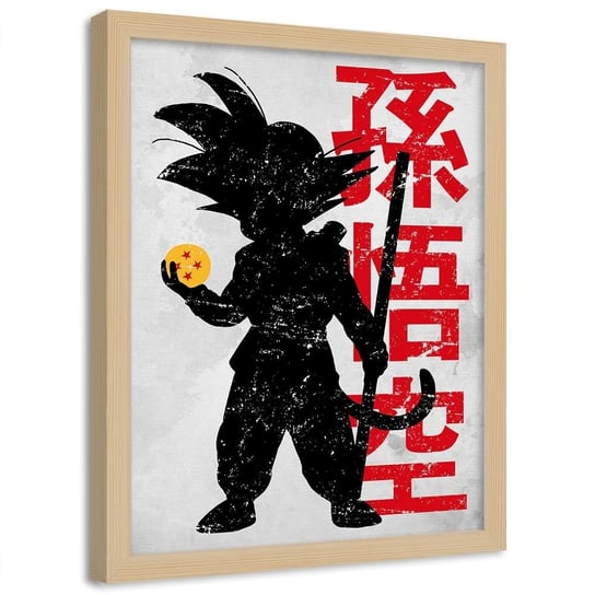 Plakat w ramie naturalnej FEEBY Dragon Ball, 70x100 cm Feeby