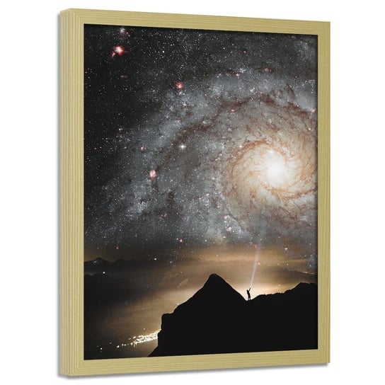 Plakat w ramie naturalnej FEEBY Galaktyka, 40x60 cm Feeby